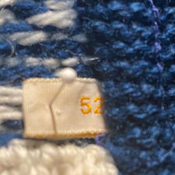 Norwegian Winter Wool Cardigan Sweater XL 52 Blue White Metal Buttons Fair Isle - Picture 12 of 12